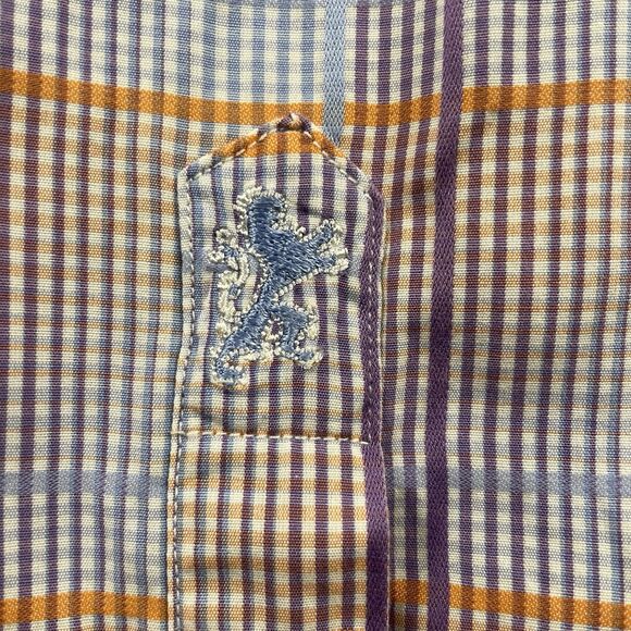 Bugatchi Men Shirt Button Up Long Sleeve Seersucker Pastel Tattersall-XL - Picture 6 of 14